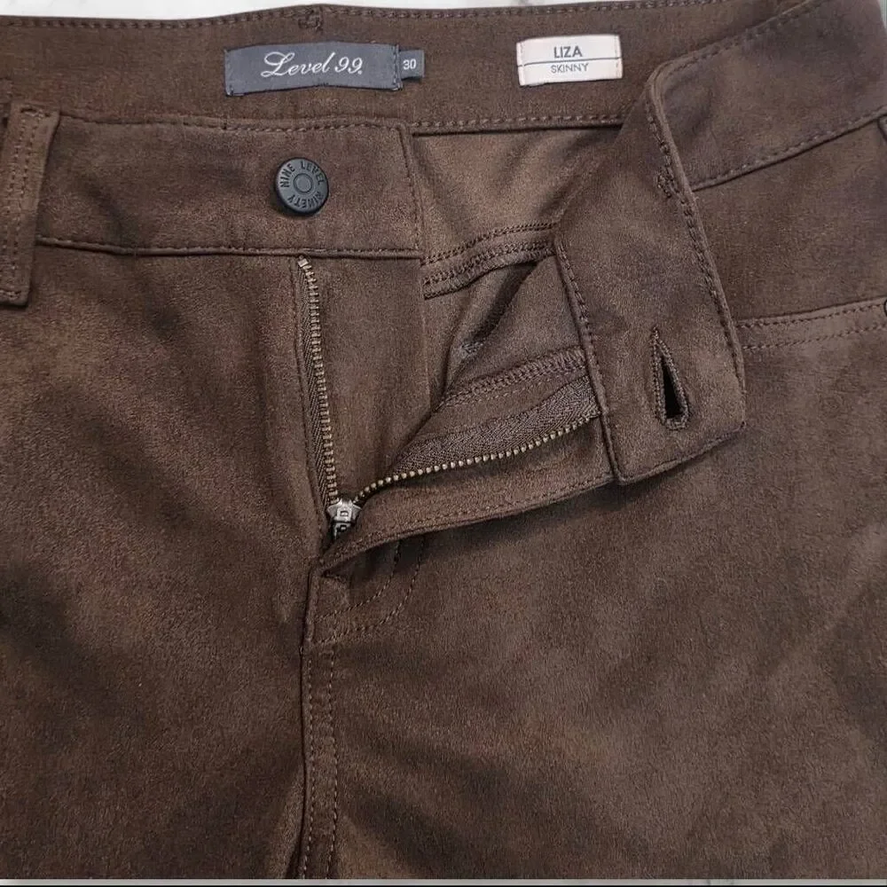 Level 99 Suede Brown Pants Size 10